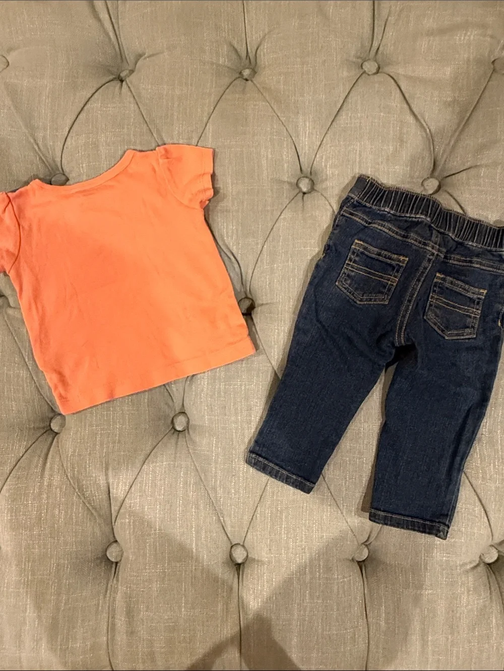 Carter's Orange Tee and Denim Pants Matching Set